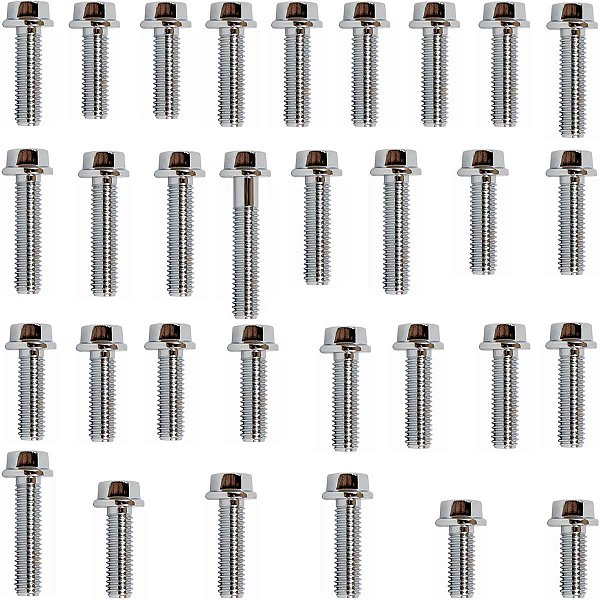 Kit parafusos cromados tampa motor lateral esquerda+direita NX350 Sahara Sahara350 1990 a 1999