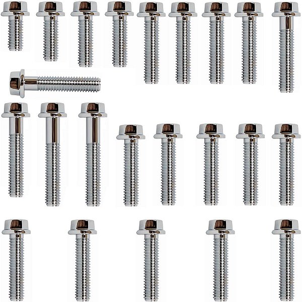 Kit parafusos cromados tampa motor lateral esquerda+direita CBX200 Strada 1993 a 2003 XR200R 1994 a 2003 NX200