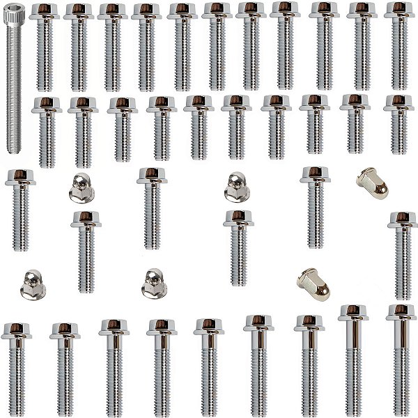 Kit parafusos cromados motor completo CRF230F 2007 a 2020 CRF230 Nacional Honda (externos)