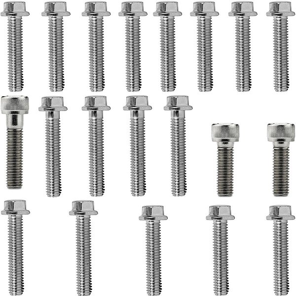 Kit parafusos zincados tampa motor lateral esquerda+direita YBR125 Factor XTZ125 2000 a 2016
