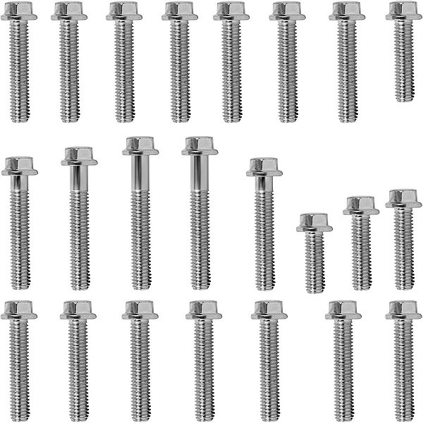 Kit parafusos zincados tampa motor lateral esquerda+direita CBX200 Strada 1993 a 2003 XR200R 1994 a 2003 NX200 1993 a 20