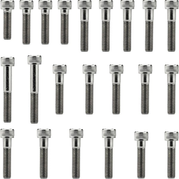 Kit parafusos inox tampa motor lateral esquerda+direita CG125 Titan ES/KSE 2000 a 2004 Honda