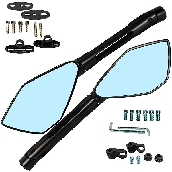 Retrovisor espelho moto modelo Rizoma Prisma CNC Honda Yamaha CG125 CG150 CG160 CB250 CB300 Twister YBR XTZ Par