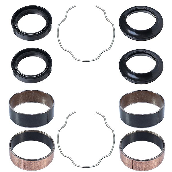 Kit bucha interna externa atrito deslizante do garfo bengala XRE300 bronzina com trava retentor e guarda pó