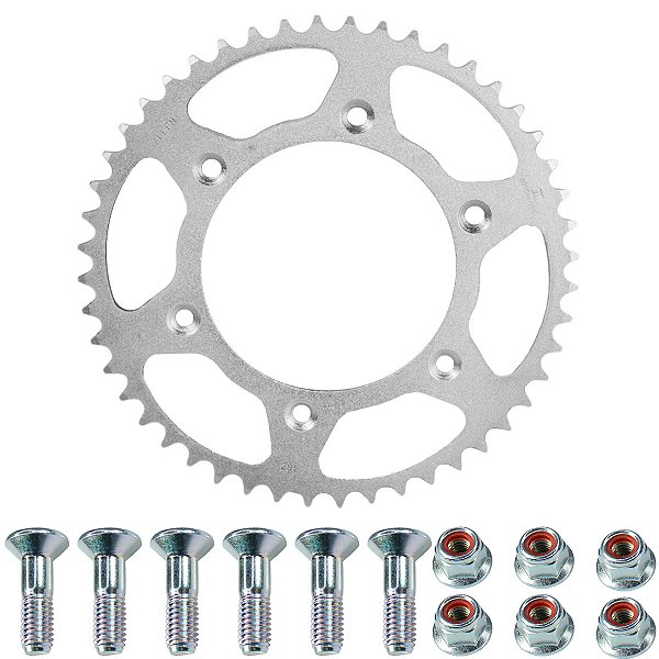 Coroa transmissão CRF150 CRF230 CRF250 CRF450 NXR125 NXR150 NXR160 Bros XRE190 48 dentes competição com prisioneiros