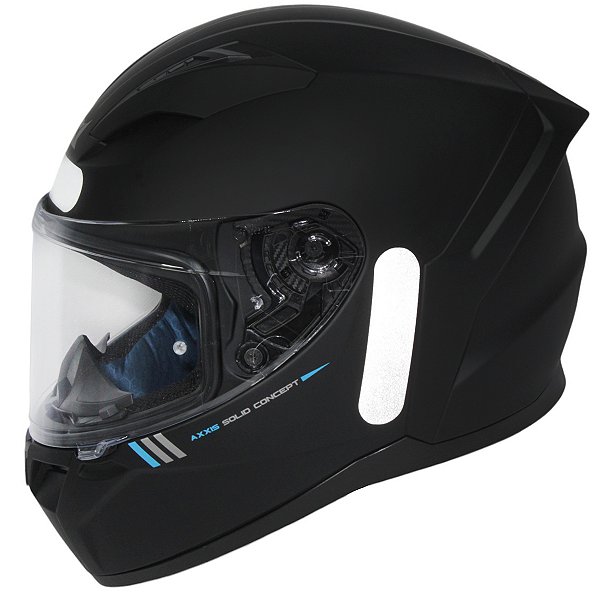 Capacete Axxis Segment Solid A1 Black Mate fechado reforçado preto