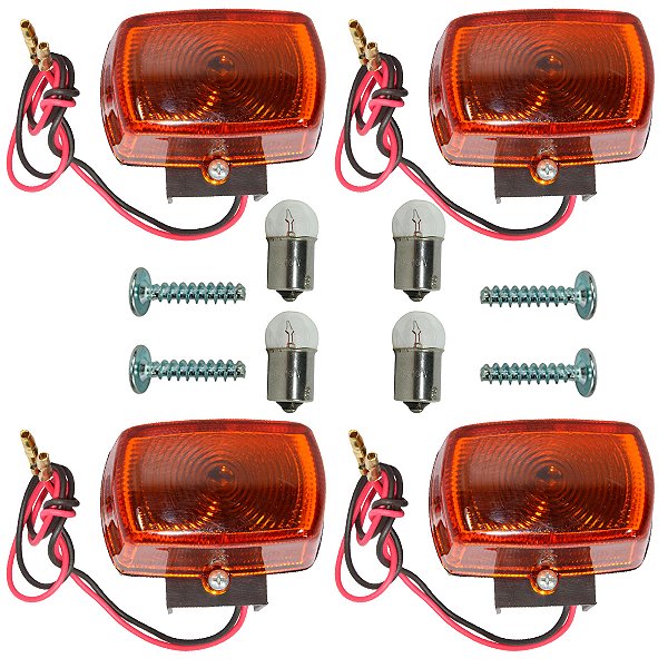 Kit 4 piscas seta dianteiro traseiro XR200R XLR125 XR250 Tornado NXR125 NXR150 Bros Pop100 com lâmpada