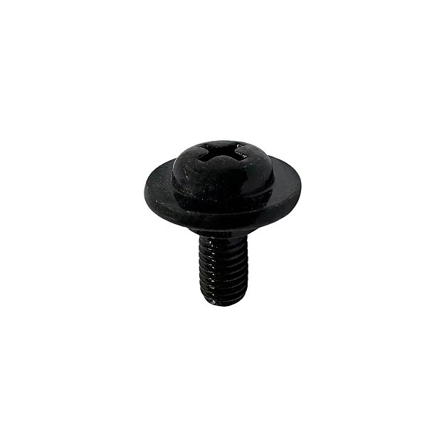 Parafuso Phillips rosca maquina cabeça panela aço liga M5X12 com arruela fixação rabeta CG125 CG150