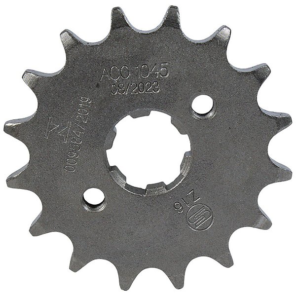 Pinhão de transmissão relação 16 dentes CG125 CG150 CG160 Fan Titan Start Sport NXR125 NXR150 NXR160 Bros XRE190