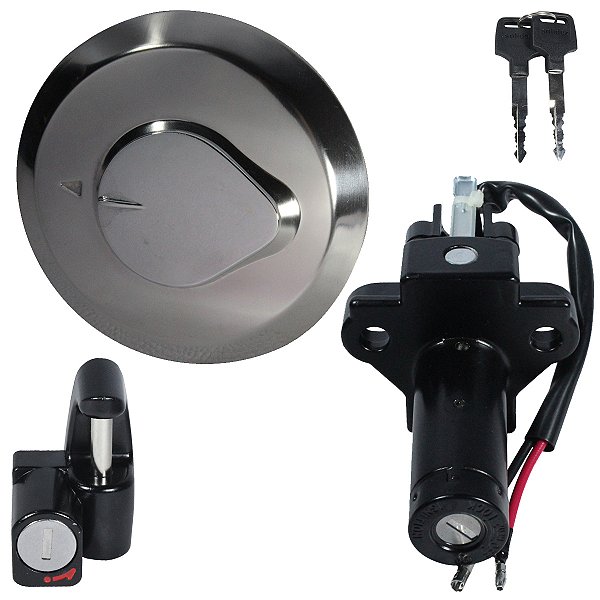 Kit conjunto travas chave ignição CBX250 Twister XR250 Tornado 2001 a 2008 contato tampa do tanque 3 peças