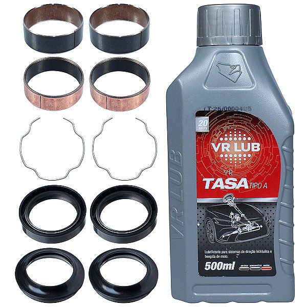 Kit bucha interna externa atrito deslizante do garfo bengala XRE300 bronzina com trava retentor e guarda pó