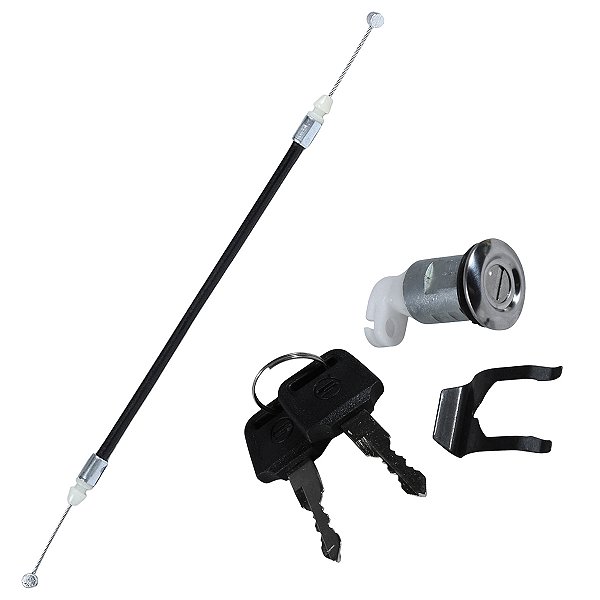 Trava da tampa carenagem lateral banco Biz125 2006 a 2010 com chave e cabo