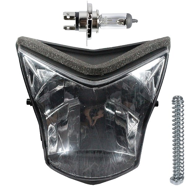 Bloco globo optico farol NXR150 Bros 2013 a 2015 NXR160 Bros 2016 em diante com lâmpada parafuso regulagem