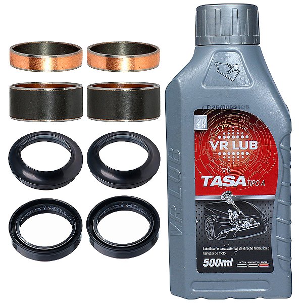 Kit bucha interna externa atrito deslizante do garfo bengala CG160 Fan Titan Start 2018 em diante bronzina com retentor