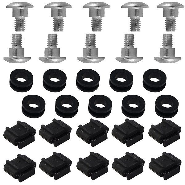 Kit 20 coxim bucha traseiro fixação escapamento escape 10 parafusos CG125 CG150 CG160 Cargo Fan Titan Start