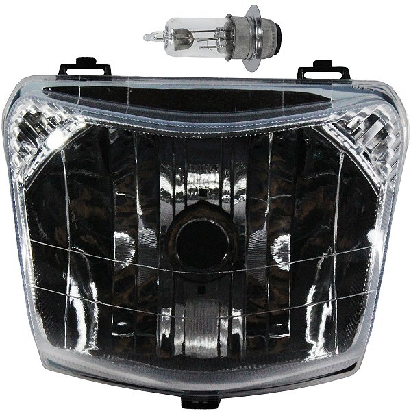 Bloco globo optico farol NXR150 Bros 2009 a 2012 NXR125 Bros 2013 a 2015 Pop100 com lâmpada