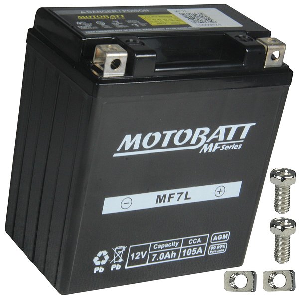 Bateria moto Motobatt AGM MF7L CCA105 7AH CBX250 Twister CB300 Lead110 NX400 Falcon XR250 Tornado