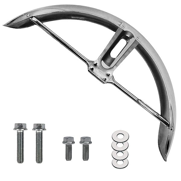 Paralama dianteiro cromado em metal ML125 CG125 1977 a 1982 bolinha com parafusos