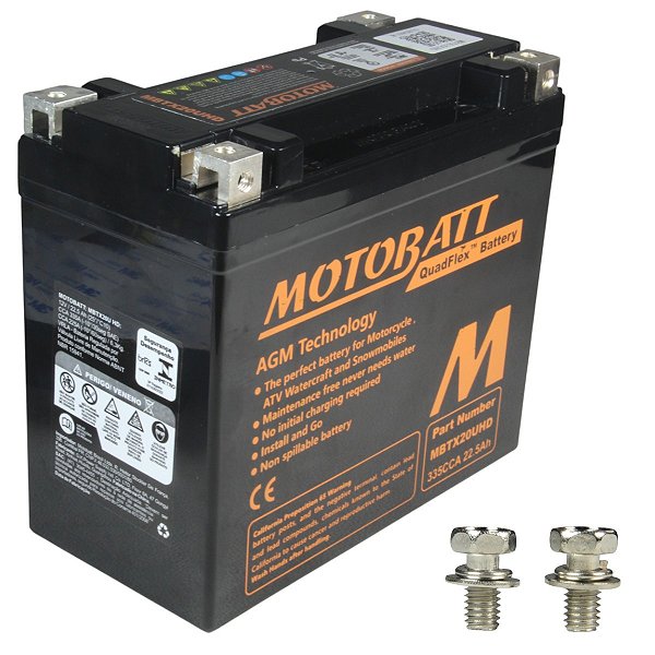 Bateria moto Motobatt AGM MBTX20U-HD CCA320 Harley BMW Ducati Vrod GoldWing R1200 Tiger K1200 Diavel Monster Dyna Fatboy