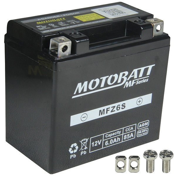 Bateria moto Motobatt AGM MFZ6S CCA85 YS250 Fazer XT225 XTZ250 Lander Tenere CBR250 XRE300 PCX150 DRZ250