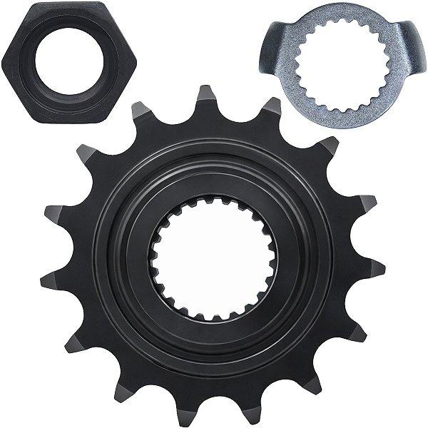 Pinhão de transmissão relação 15 dentes 428 YS250 FZ250 Fazer 2006 em diante XTZ250 Lander 2007 a 2008 com porca e trava