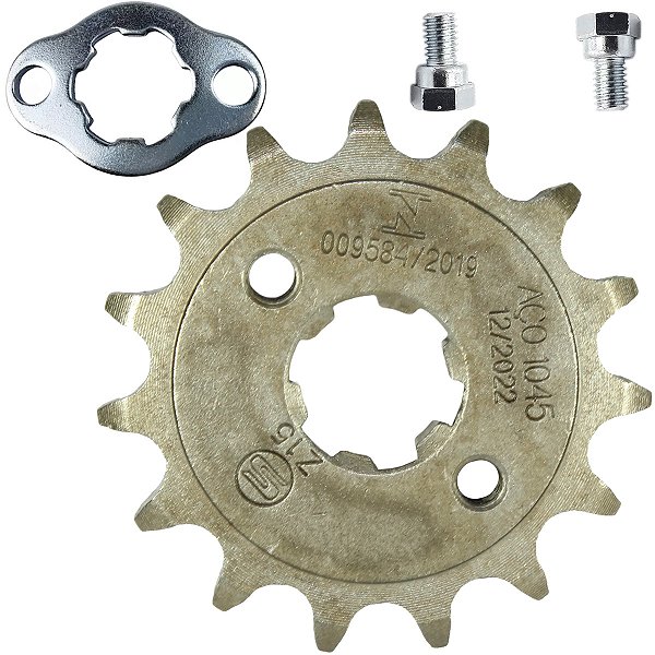 Pinhão de transmissão relação 15 428 YBR125 Factor XTZ125 CG125 Fan Titan Today XLR125 XLS125 XT225 TDM225 DT180 NX150