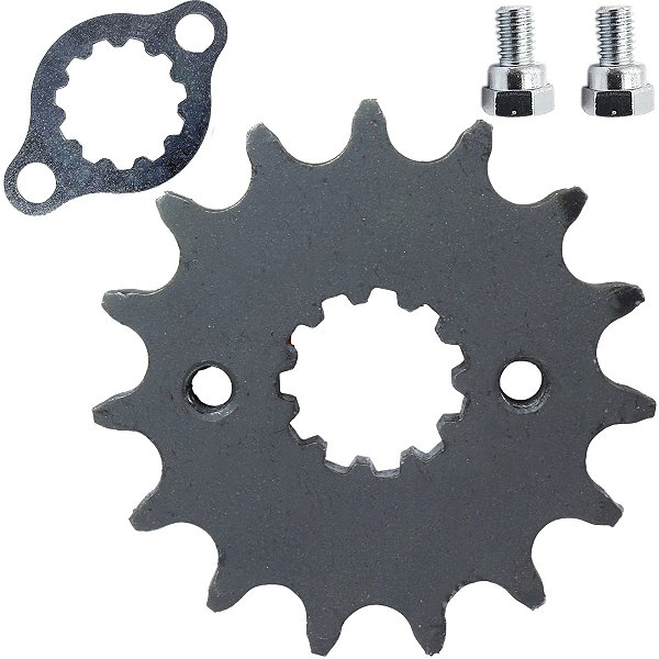 Pinhão de transmissão relação 15 428 CRF250 CRF250F CB250F CBX250 XR250 Tornado CB300F Twister XRE300 Sahara com trava