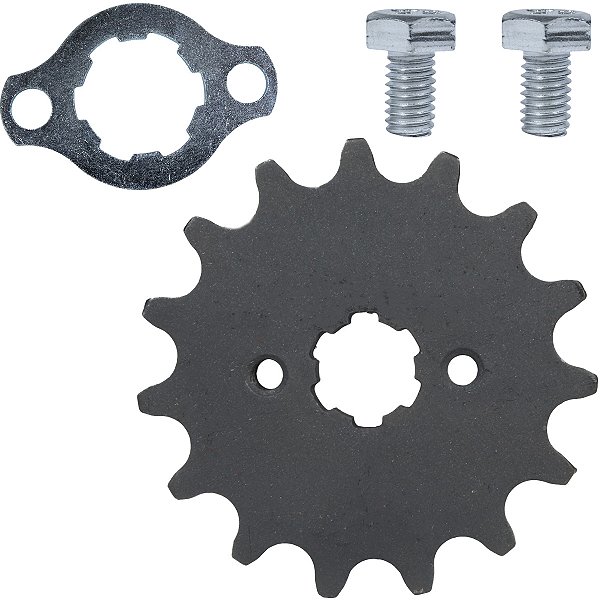 Pinhão de transmissão relação 15 dentes 520 CRF150 CRF230 XR200 CBX200 Strada Next250 com trava parafuso