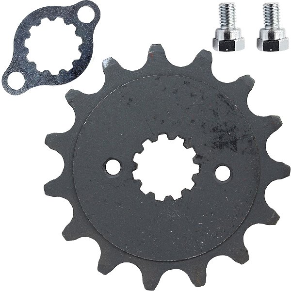 Pinhão de transmissão relação 15 520 CRF250F CB250F CBX250 XR250 Tornado CB300F Twister XRE300 Sahara trava parafuso