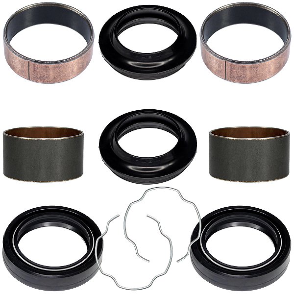 Kit bucha externa atrito deslizante guia do garfo bengala YS250 Fazer 2012 a 2017 bronzina com retentor trava