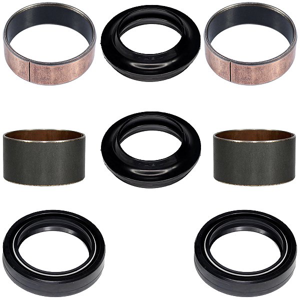 Kit bucha externa atrito deslizante guia do garfo bengala YS250 Fazer 2012 a 2017 bronzina com retentor
