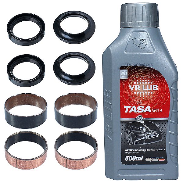 Kit bucha interna externa atrito deslizante do garfo bengala XTZ125 NX150 NX200 bronzina com retentor e guarda pó