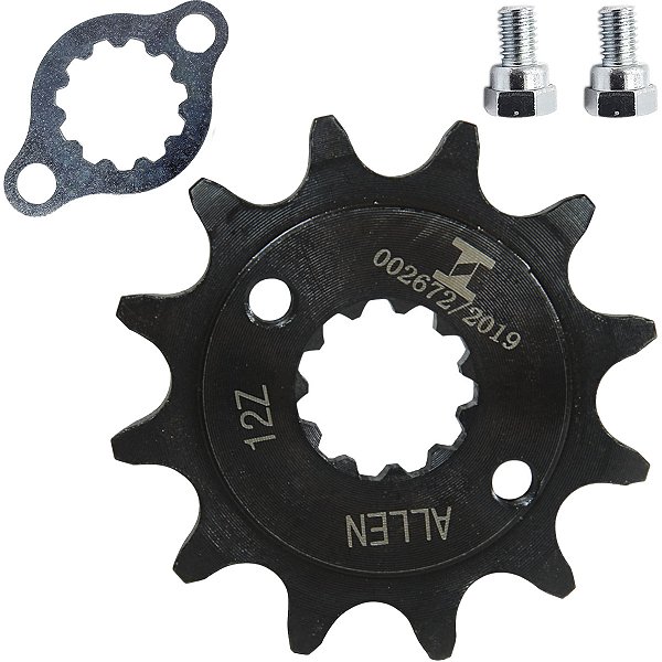 Pinhão de transmissão relação 12 520 CRF250F CB250F CBX250 XR250 Tornado CB300F Twister XRE300 Sahara trava parafuso