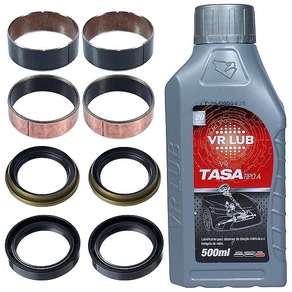 Kit bucha interna externa atrito deslizante do garfo bengala XR250 Tornado bronzina com retentor e guarda pó