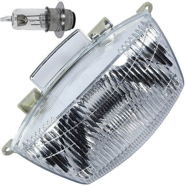 Bloco globo optico farol C100 Biz 1998 a 2005 com lâmpada