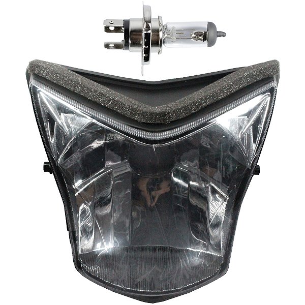 Bloco globo optico farol NXR150 Bros 2013 a 2015 NXR160 Bros 2016 em diante com lâmpada