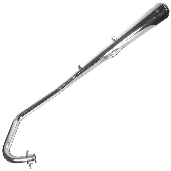 Escape escapamento descarga cromado esportivo estralador CG150 Titan ESD 2004 a 2008 com bacalhau modelo turuna