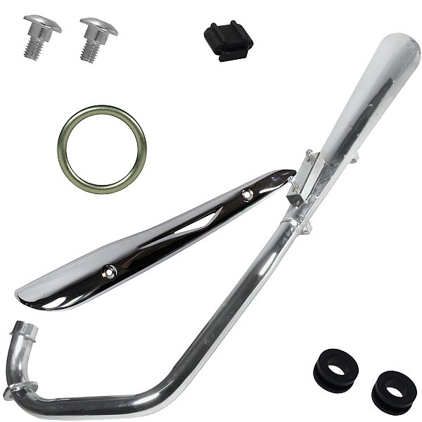 Escape escapamento descarga cromado esportivo estralador CG150 Titan ES KS 2004 a 2008 modelo latinha proteção
