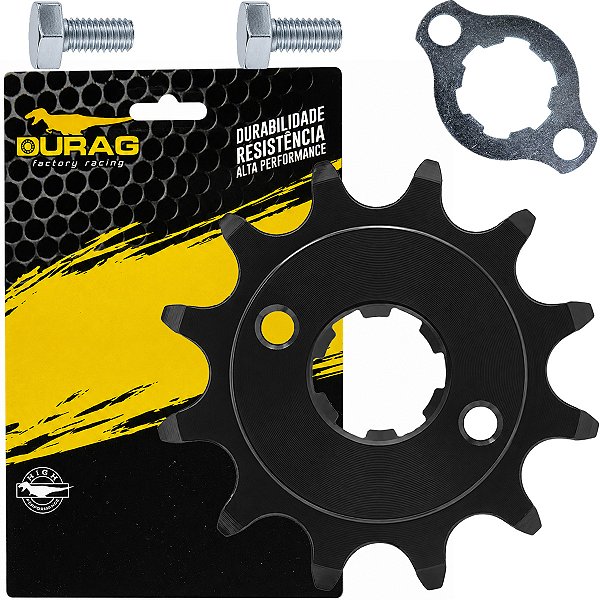Pinhão de transmissão relação 12 dentes 520 CRF150 CRF230 XR200 CBX200 Strada Next250 com trava parafuso Durag