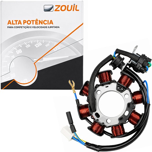 Estator gerador magneto completo YBR125 Factor XTZ125 2006 a 2010 Zouil