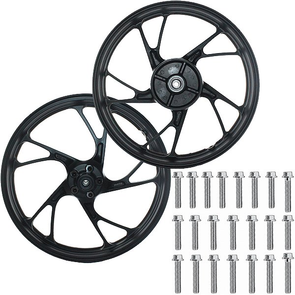 Par de rodas de alumínio liga leve freio a disco CG150 CG160 Fan Titan ESD EX rolamentos pé de galinha com parafusos