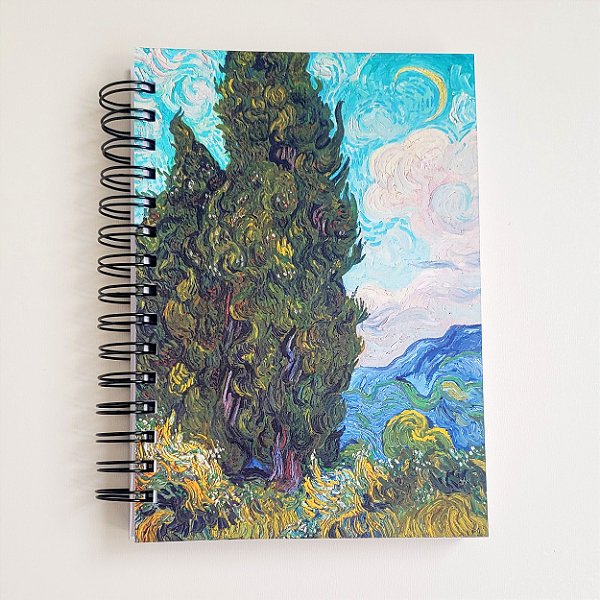 Sketchbook A5 Capa Dura - Ciprestes/Van Gogh