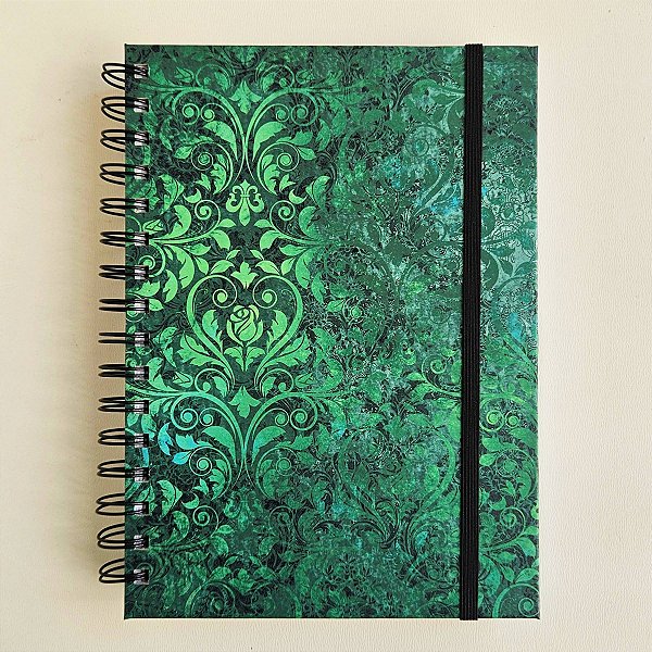 Sketchbook Capa Dura Damasco/Verde - A5
