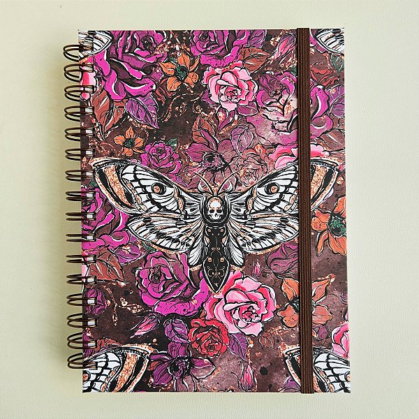 Sketchbook Capa Dura Mariposa/Vinho - A5