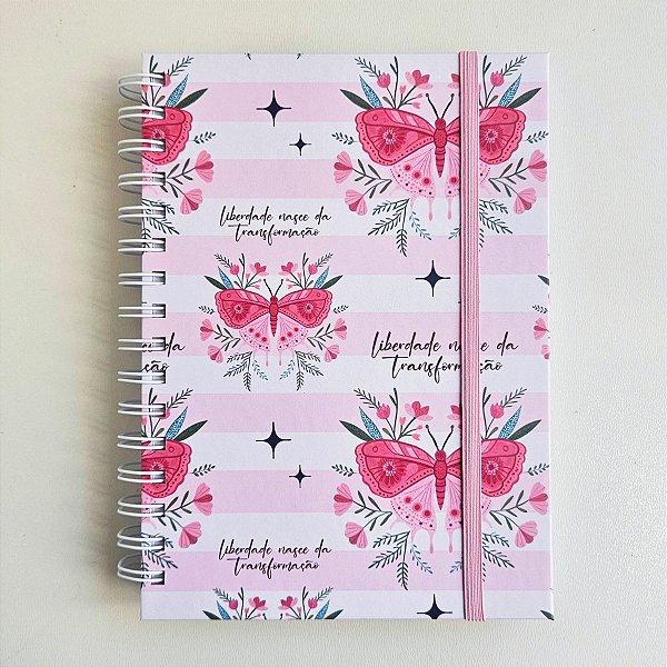 Sketchbook Aquarela A5 Montval 300g Capa Dura - Borboletas/Listrado