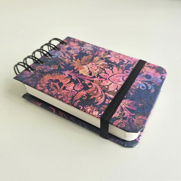 Mini Sketchbook Capa Dura Damasco/Rosa
