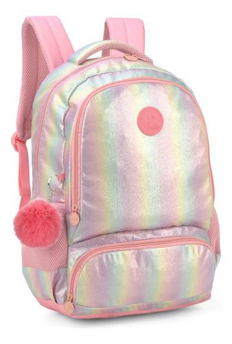 Mochila De Costas Juvenil Original Barbie Com Brilho