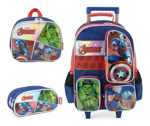 Kit Mochila Rodinhas Infantil Vingadores Avengers