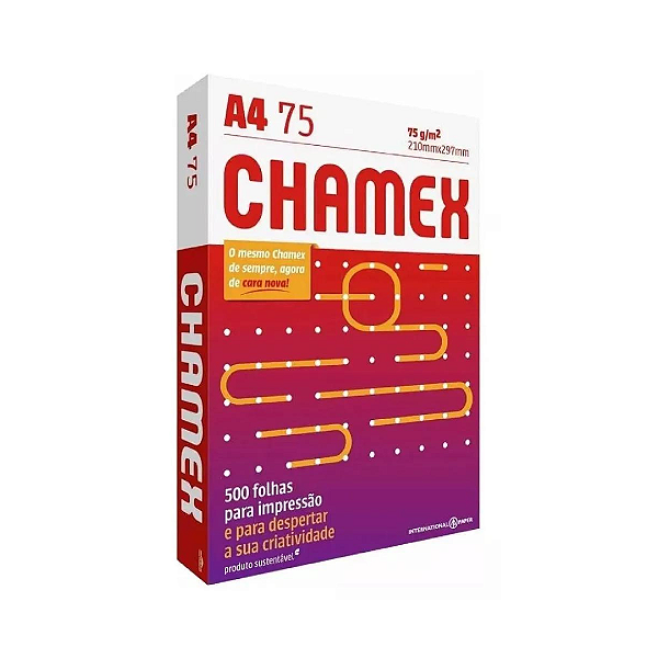 Papel Sulfite A4 Chamex 75 g  pacote com 500 fls. Chamex