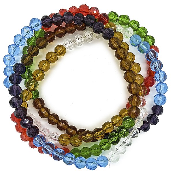 Guia Cristal De Vidro 8MM 7 Linhas Cores
